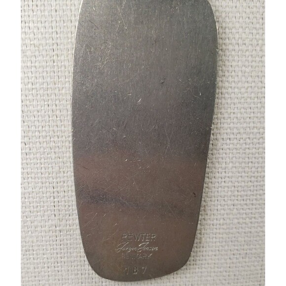 Vintage 1960'S Mid Century Jorgen Jensen Denmark Pewter #187 Nordic Ship Pendant - Picture 7 of 12